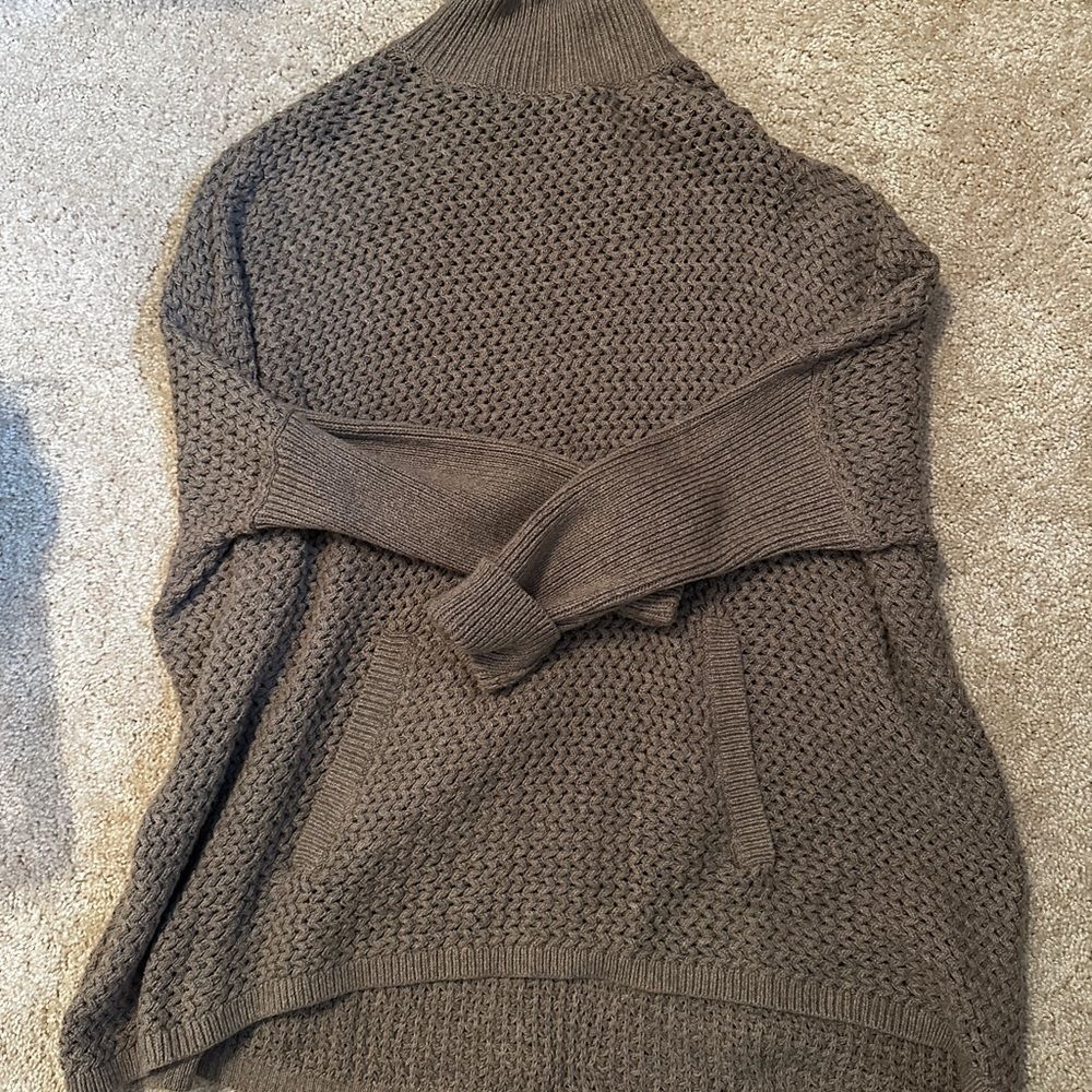 LOFT Women's Taupe Cowl Neck Sweater - Picture 3 of 4